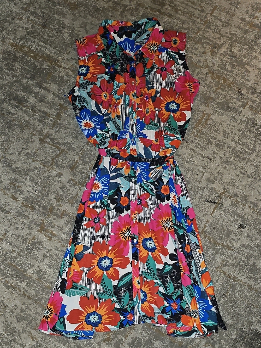 ILE NEW YORK Sleeveless Floral Button-Front Dress SIZE 16